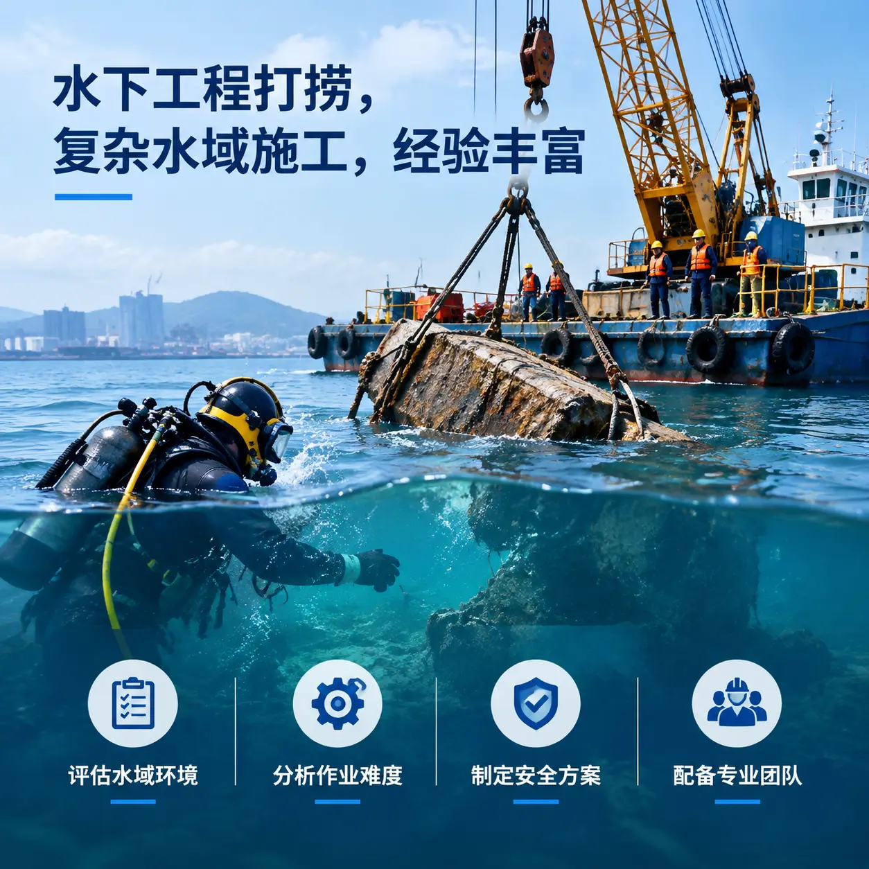 水下工程打捞,复杂水域施工,经验丰富兴海